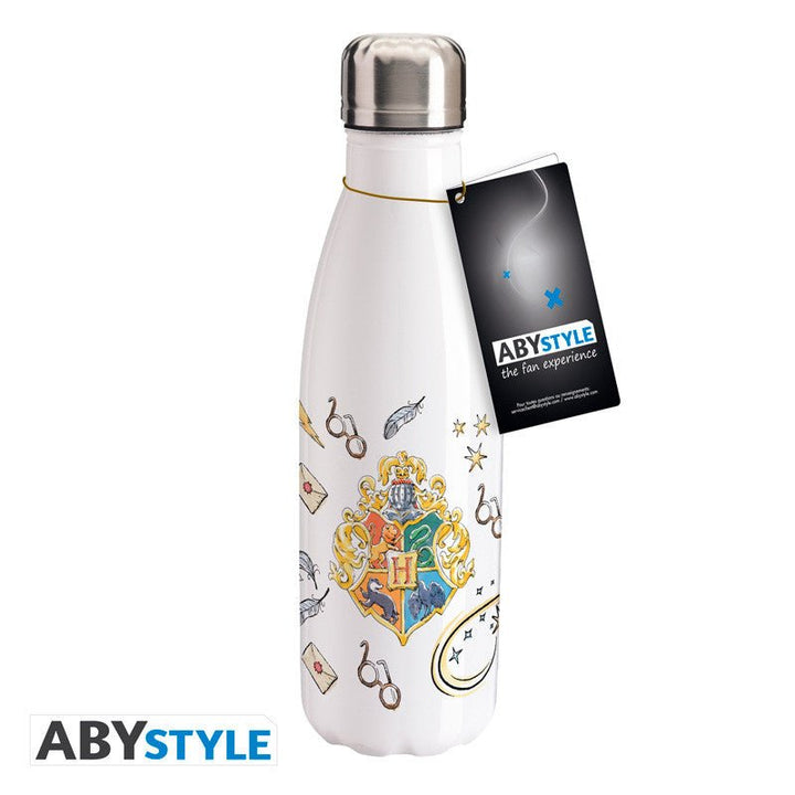 Harry Potter Termoflaske Hvit Hogwarts Symboler - Supernerds