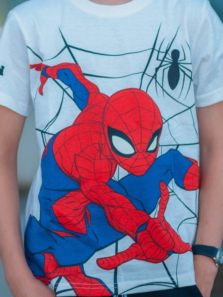 Marvel's Spider-Man T-skjorte Web Hvit - Supernerds