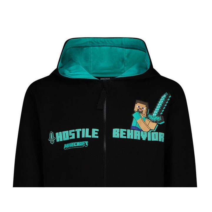 Minecraft Hettegenser med Glidelås Fighting Steve - Supernerds