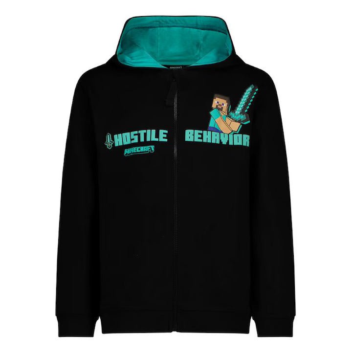 Minecraft Hettegenser med Glidelås Fighting Steve - Supernerds