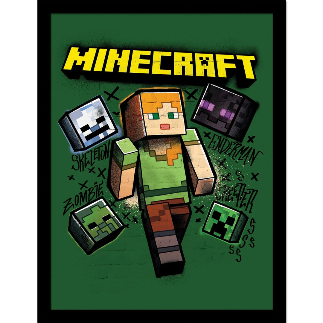 Minecraft Innrammet Bilde 30 x 40 cm Alex - Supernerds