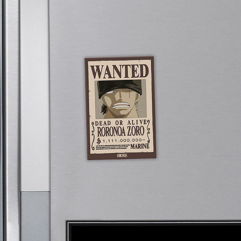 One Piece Kjøleskapmagnet Wanted Zoro - Supernerds