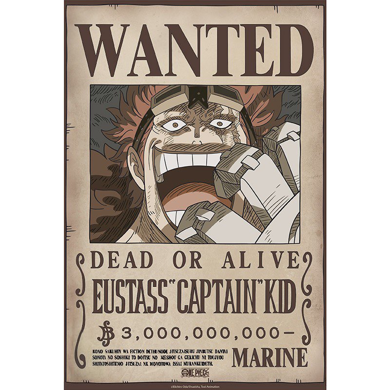 One Piece Plakat 52 x 38 cm Wanted Kid Wano - Supernerds