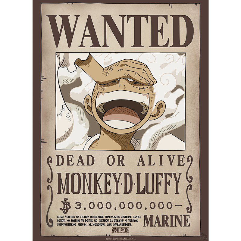 One Piece Plakat 52 x 38 cm Wanted Luffy Wano - Supernerds