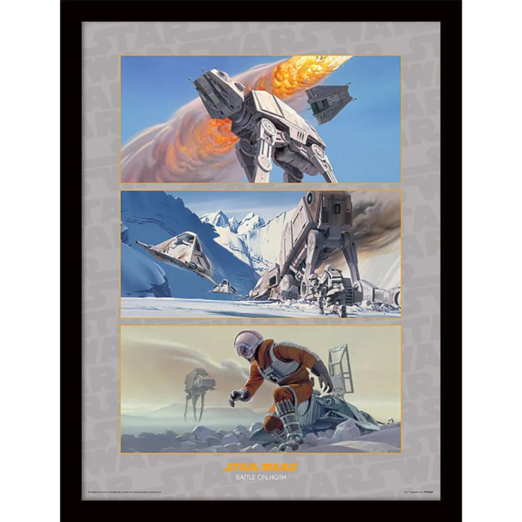 Star Wars Innrammet Bilde 30 x 40 cm Battle on Hoth - Supernerds