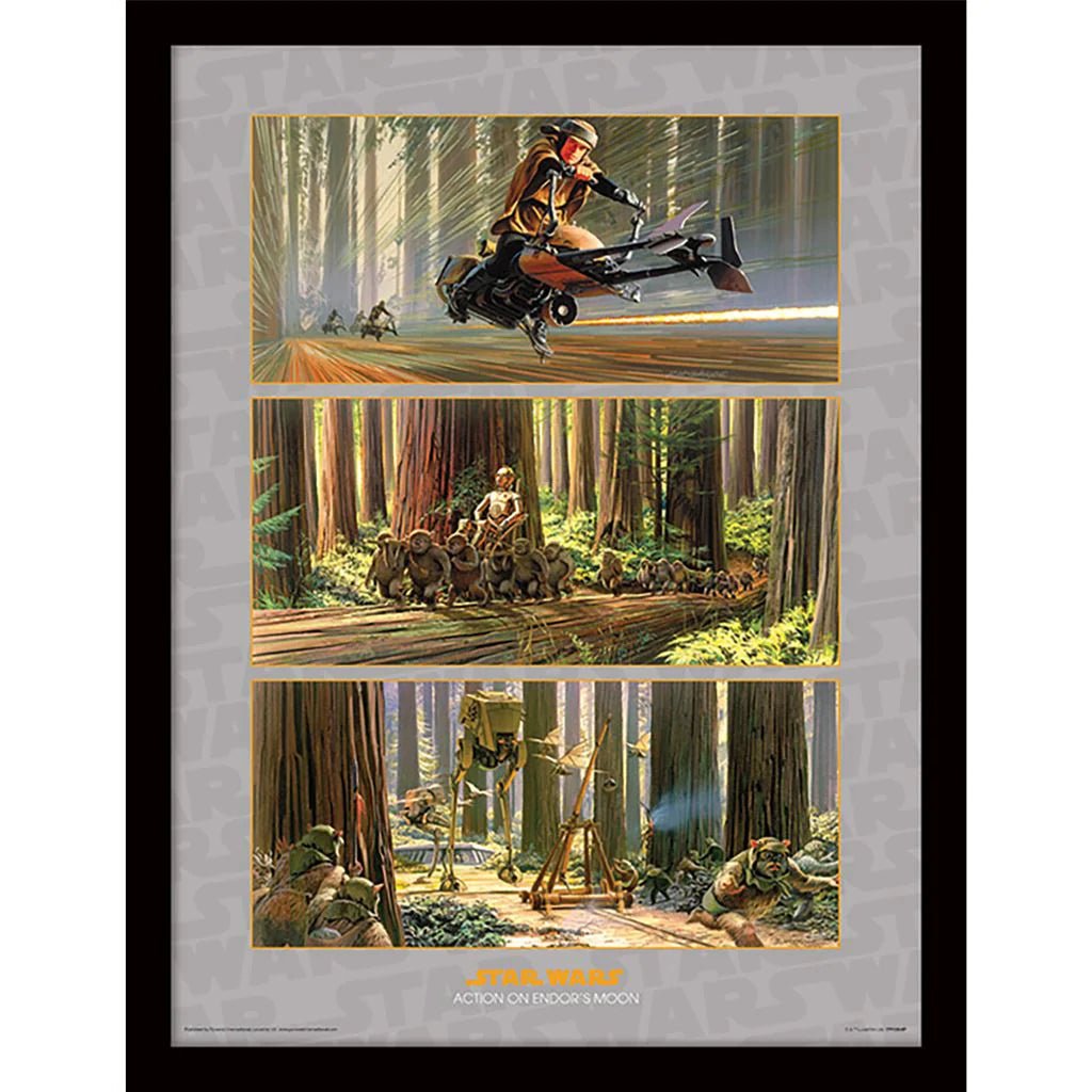 Star Wars Innrammet Bilde 30 x 40 cm Endor's Moon - Supernerds