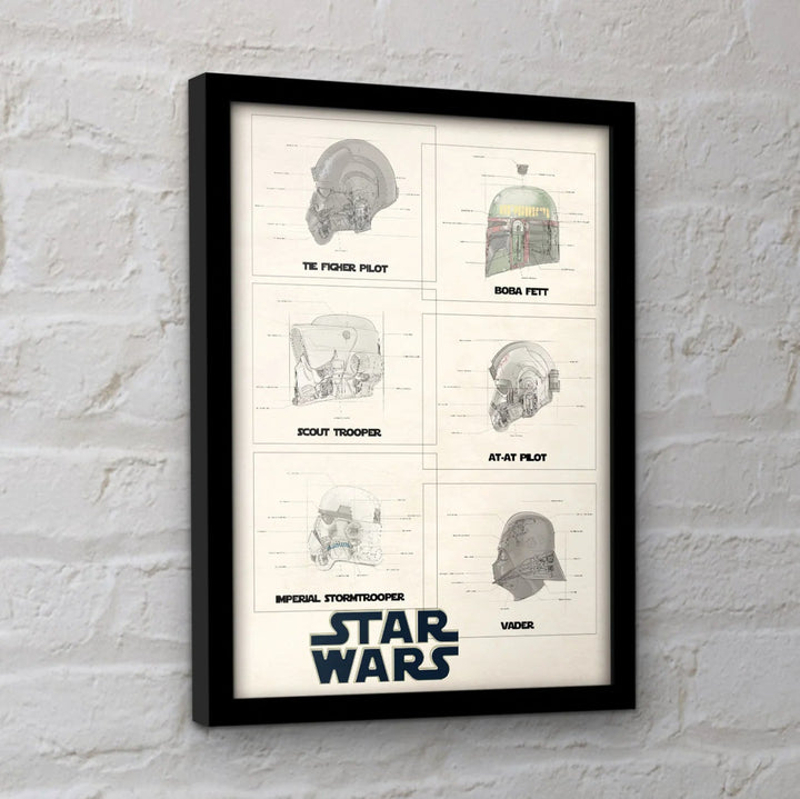 Star Wars Innrammet Bilde 30 x 40 cm Helmets - Supernerds