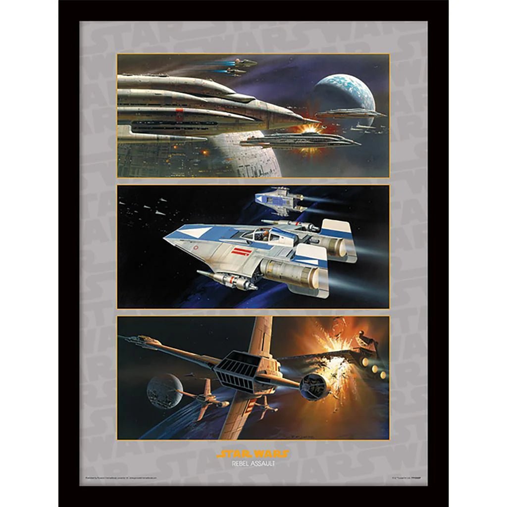 Star Wars Innrammet Bilde 30 x 40 cm Rebel Assault - Supernerds