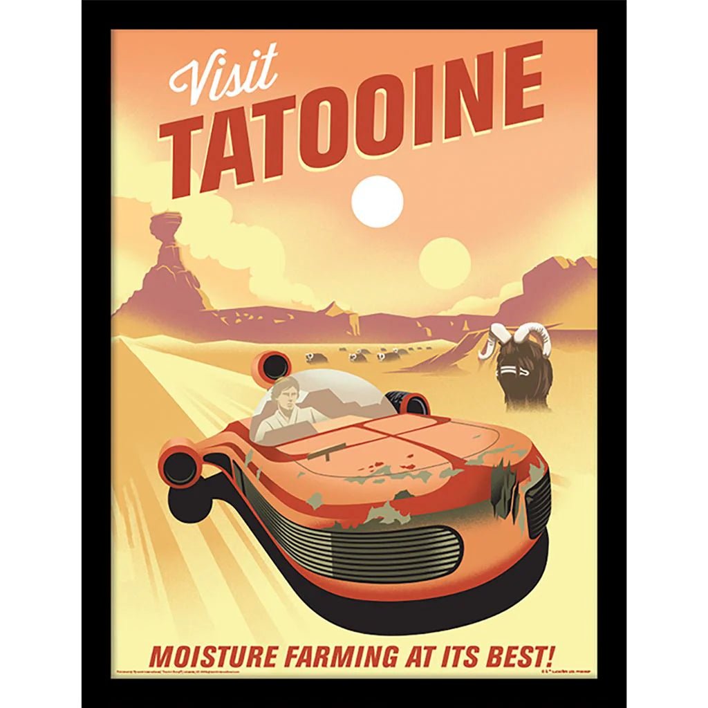 Star Wars Innrammet Bilde 30 x 40 cm Tatooine - Supernerds
