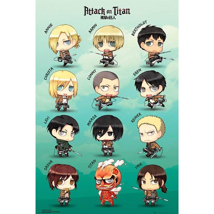 Attack On Titan Plakat Chibi Characters - Supernerds