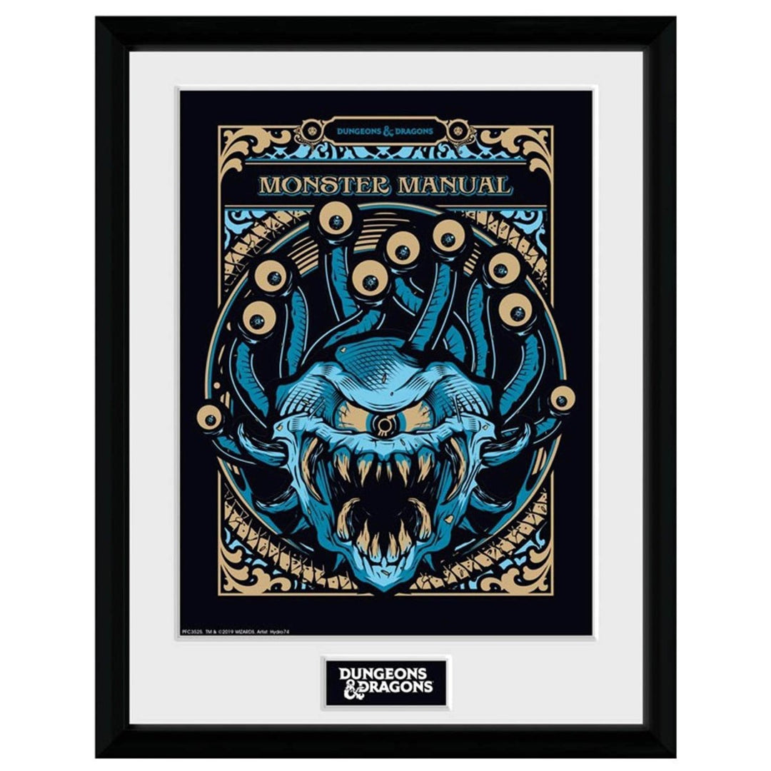 Dungeons and Dragons Innrammet Bilde 30 x 40 cm Monster Manual - Supernerds