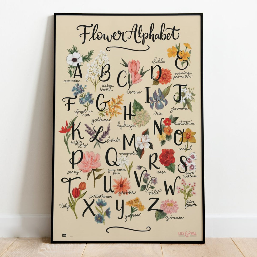 Flower Alphabet Plakat - Supernerds
