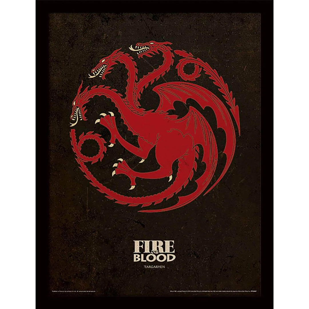Game of Thrones Innrammet Bilde 30 x 40 cm Targaryen - Supernerds
