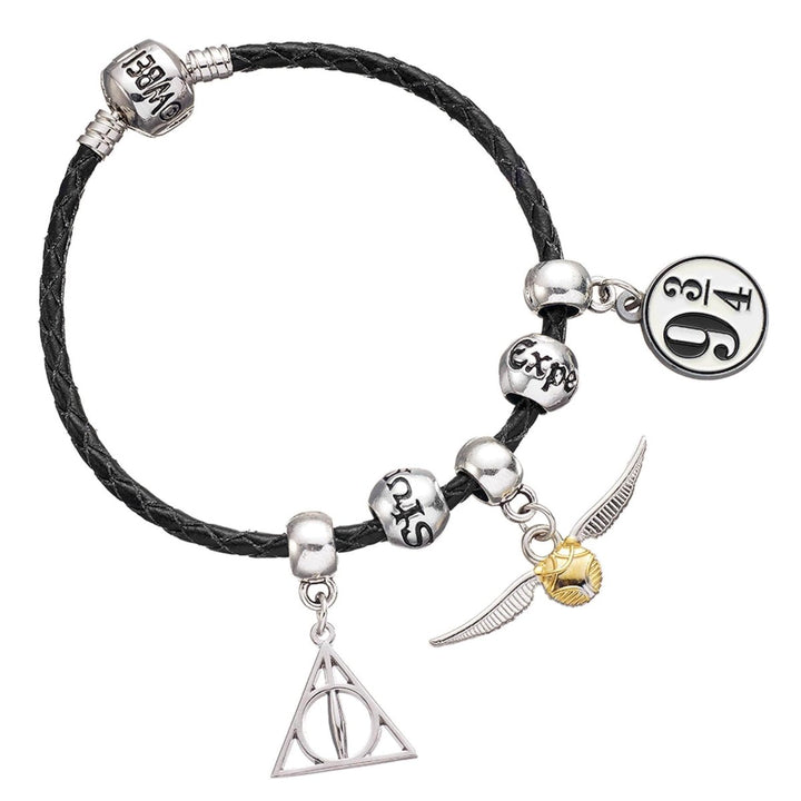 Harry Potter Armbånd Sort Triple Charm - Supernerds