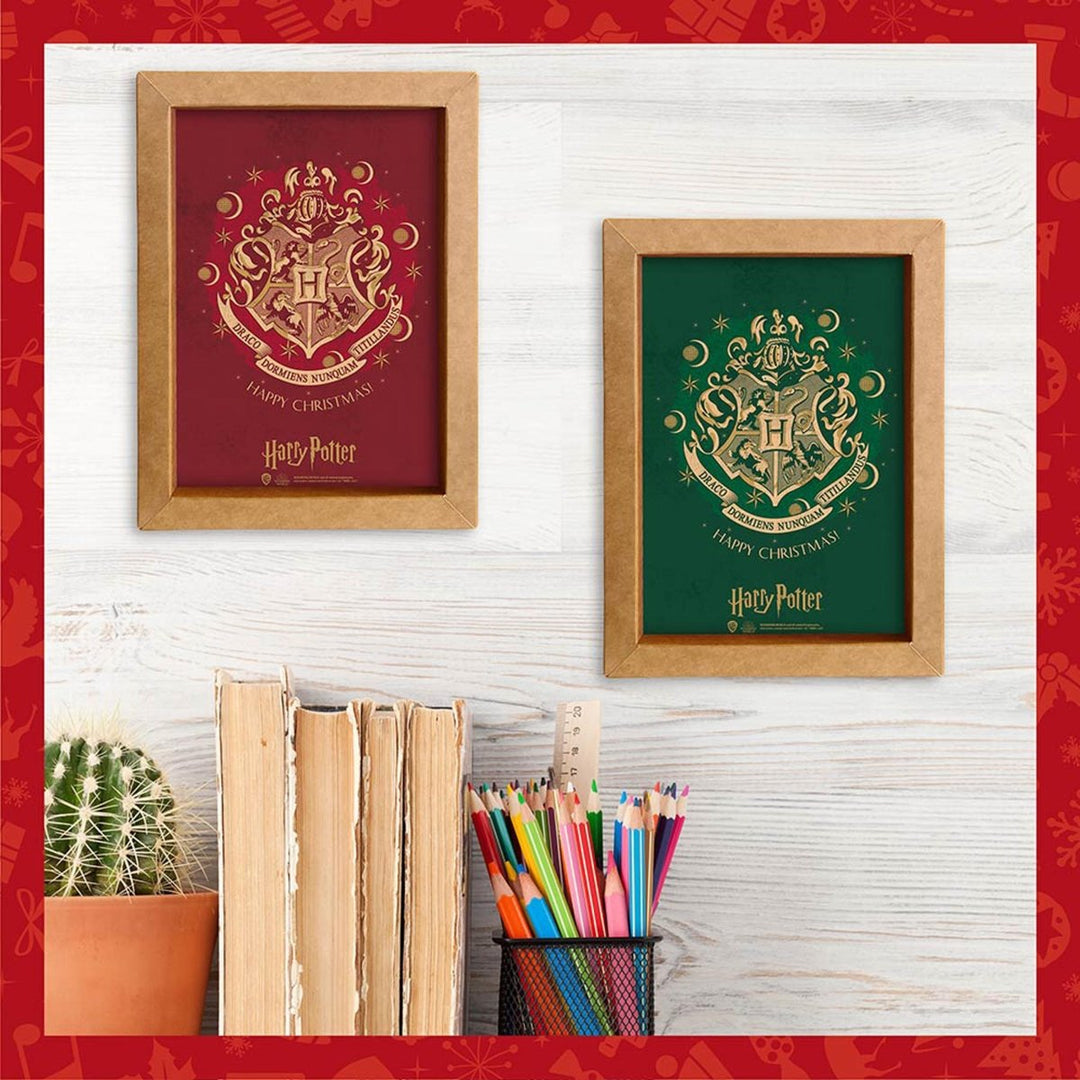 Harry Potter Innrammet Bilde 15x20 Hogwarts Christmas Rød - Supernerds