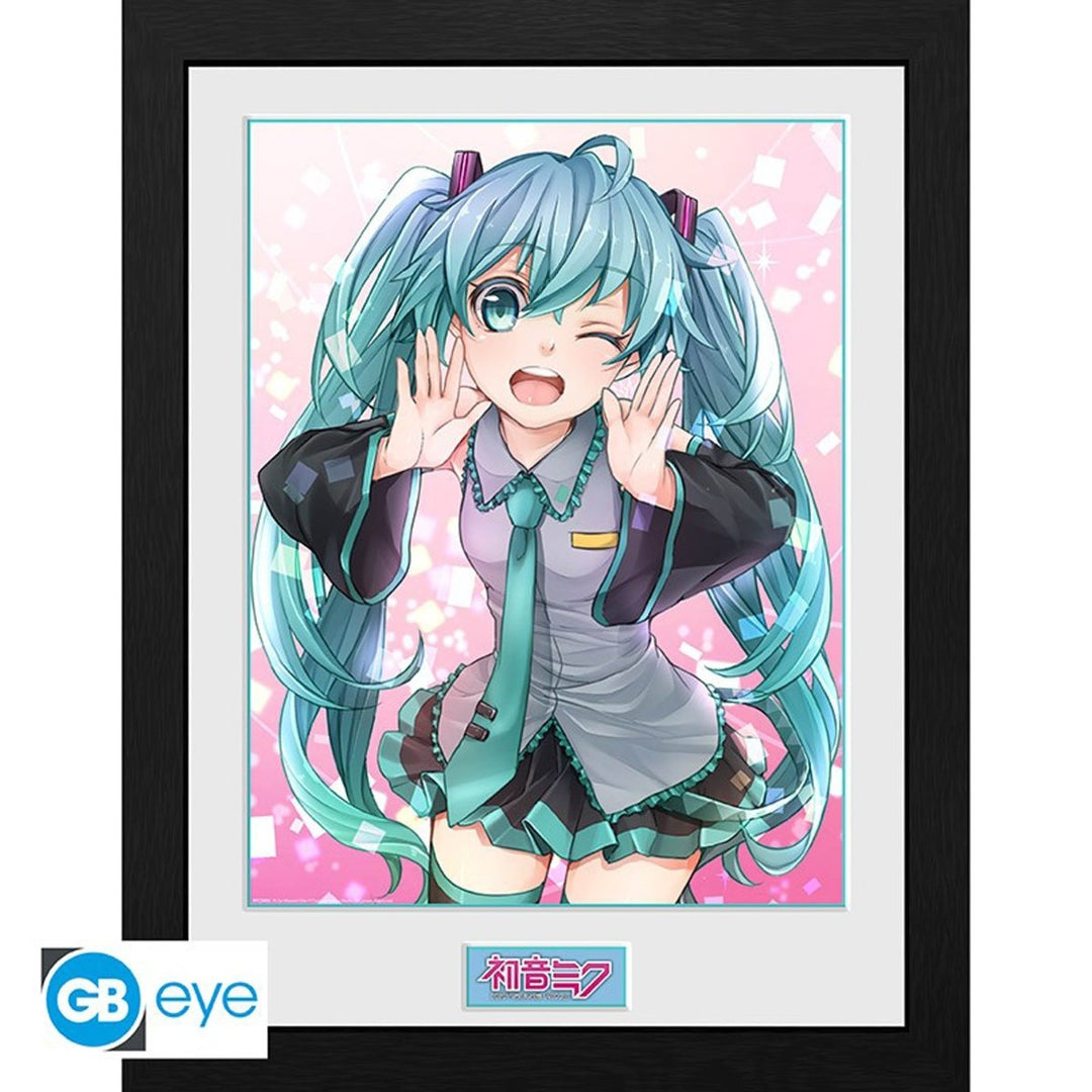 Hatsune Miku Innrammet Bilde 30 x 40 cm Wink - Supernerds