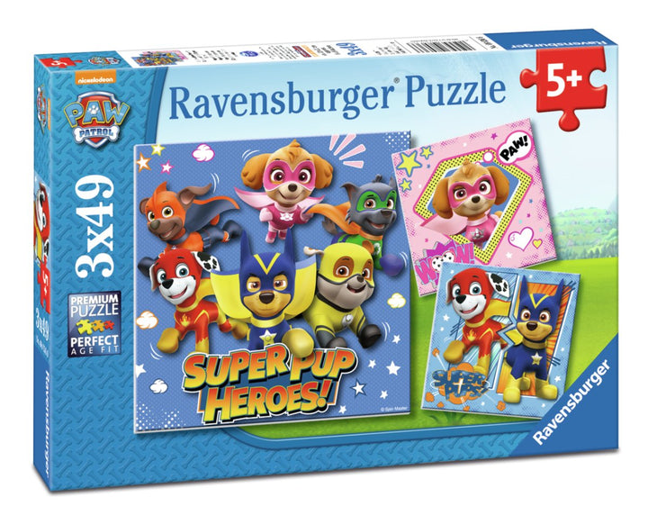 Paw Patrol Puslespill 49 brikker 3-pk Superhelter - Supernerds