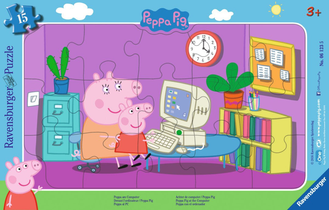 Peppa Gris Puslespill 15 brikker Datamaskin - Supernerds