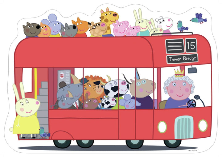 Peppa Gris Stort Puslespill Gulv 24 brikker Eventyrlig Busstur - Supernerds