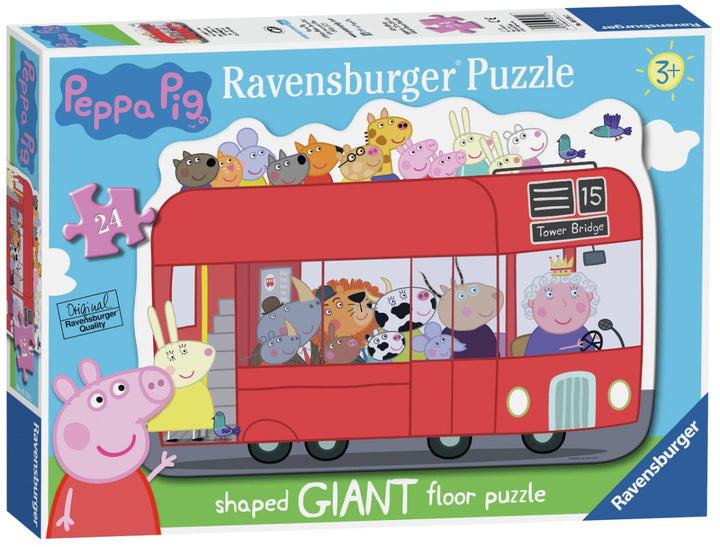 Peppa Gris Stort Puslespill Gulv 24 brikker Eventyrlig Busstur - Supernerds