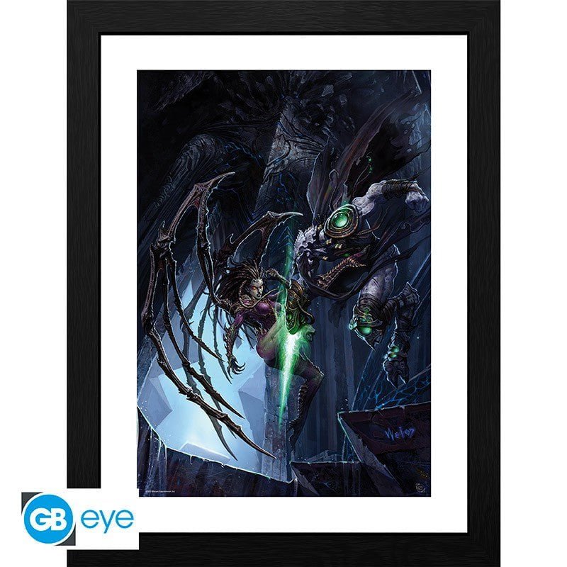 StarCraft Innrammet Bilde 30 x 40 cm Zeratul vs Kerrigan - Supernerds