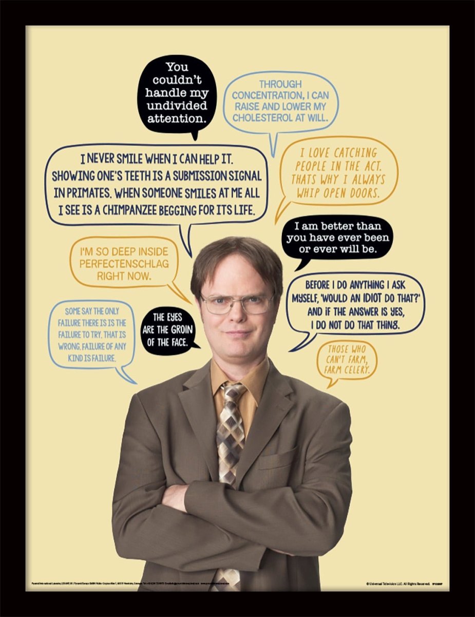 The Office Innrammet Bilde 30 x 40 cm Dwight - Supernerds