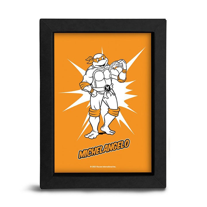 Turtles Innrammet Bilde 15x20 Michelangelo - Supernerds